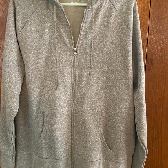 Time & Tru Zipper Hooded Sweatshirt - Picture 1 of 3